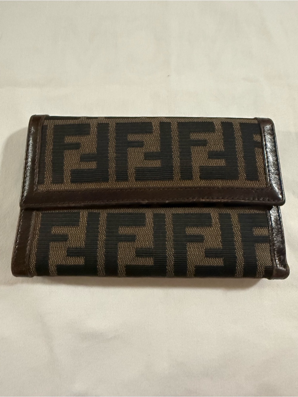 Fendi Zucca Print FF Canvas Wallet trifold
